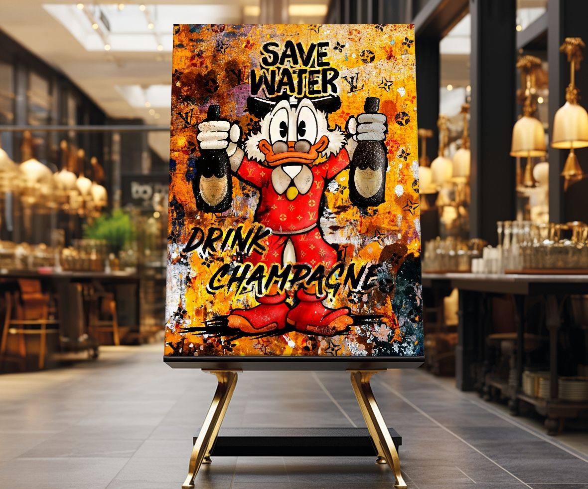 Artmazing Wandbild  Save Water, Drink Champagne