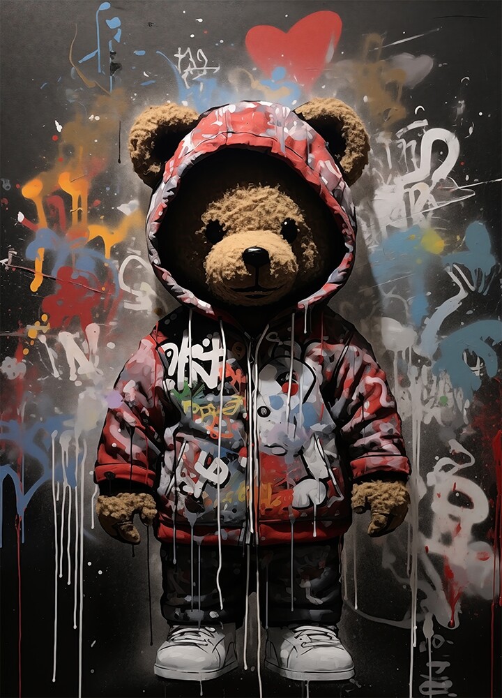 Leinwandbild "Teddy Grafitti"