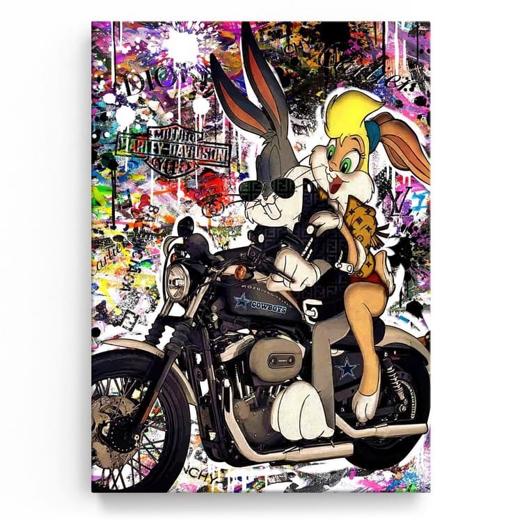 Artmazing Leinwandbild Biker Bunny