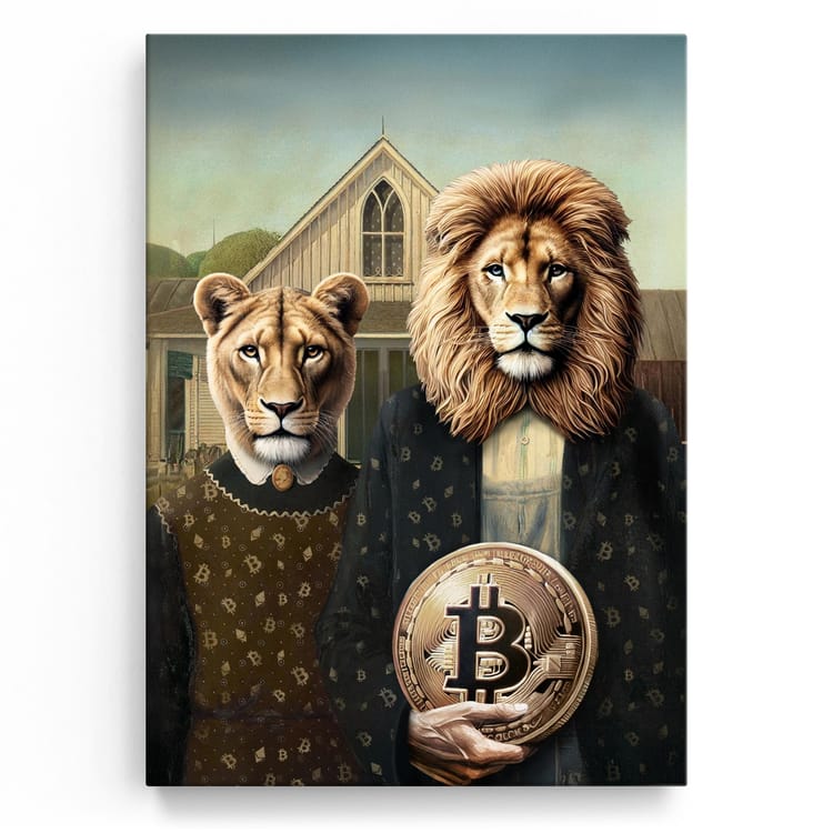 Artmazing Leinwandbild American Gothic Lions
