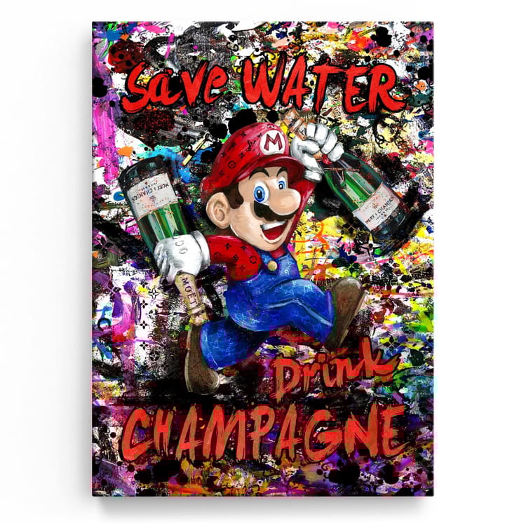 Artmazing Leinwandbild Super Save Water Mario