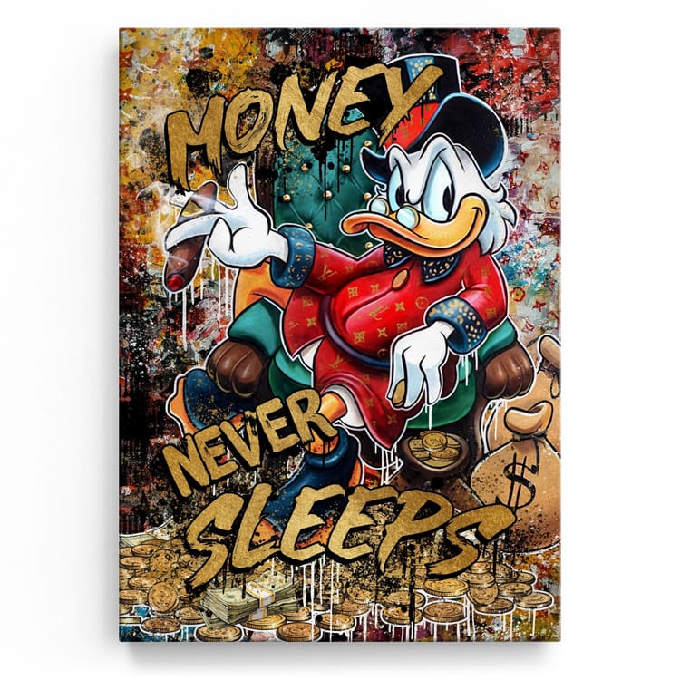 Artmazing Leinwandbild Dagobert Never Sleeps