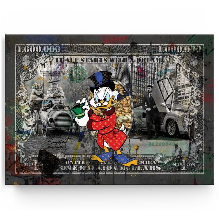 Artmazing Leinwandbild Duck Dollar