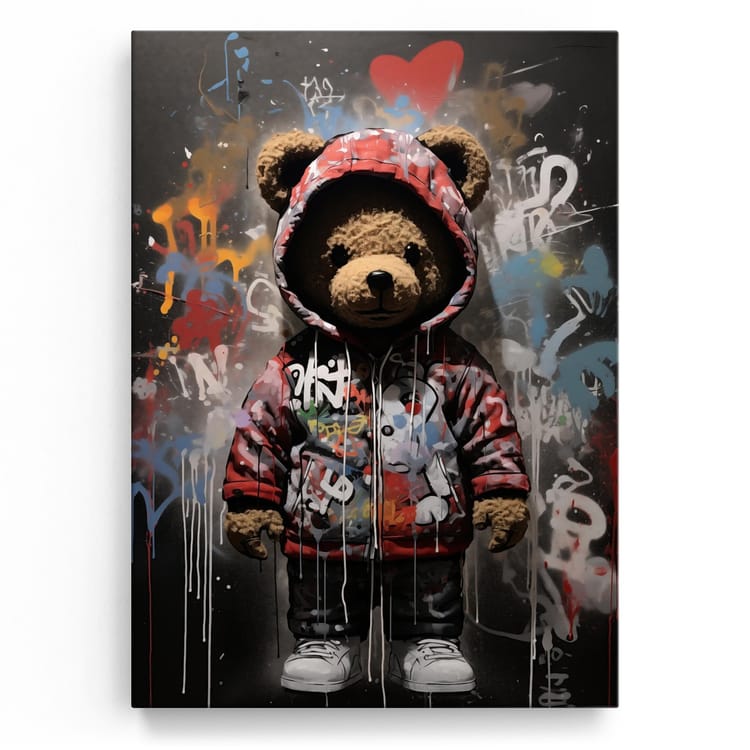 Artmazing Leinwandbild Teddy Grafitti