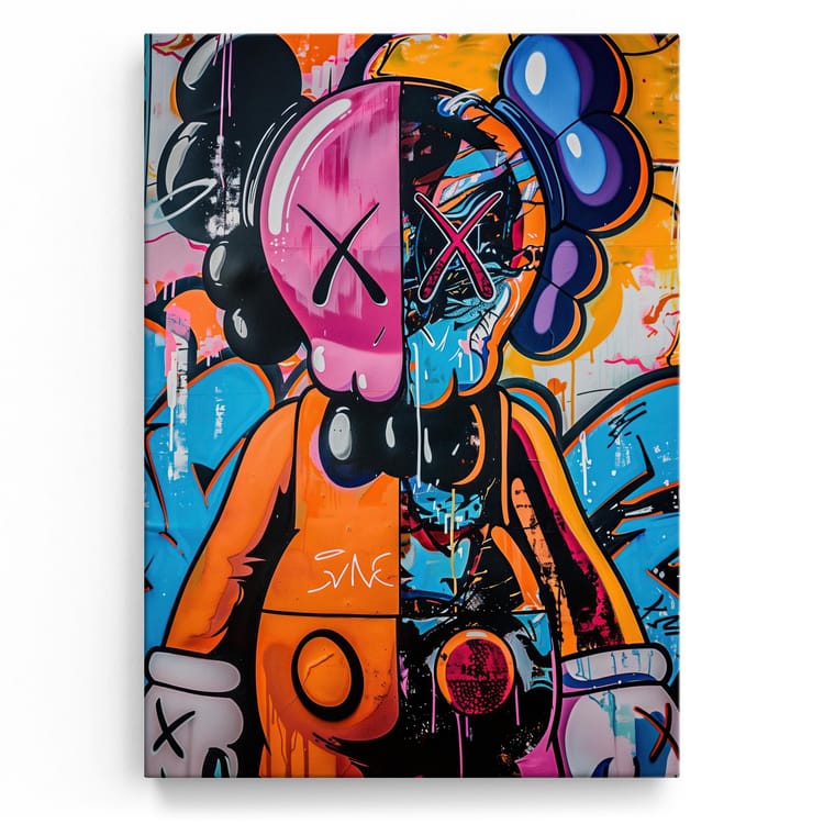 Artmazing Leinwandbild Kaws Graffiti