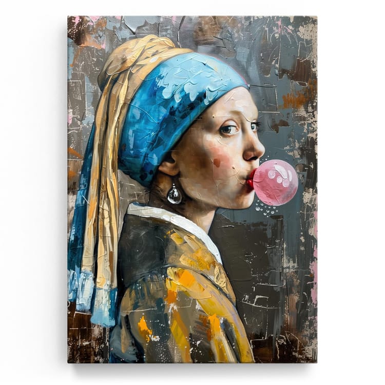 Artmazing Leinwandbild Girl With The Bubble Gum