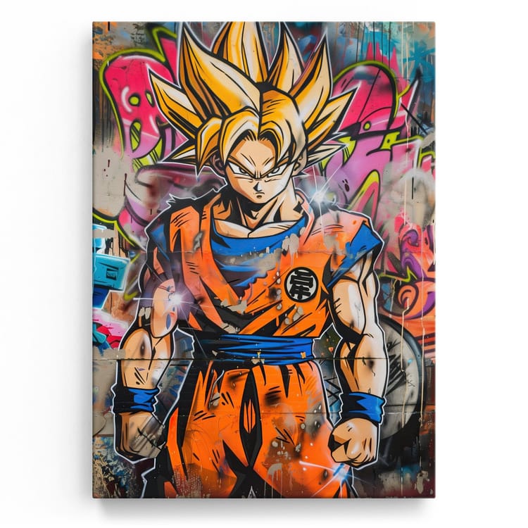 Artmazing Leinwandbild Goku SSJ Grafitti