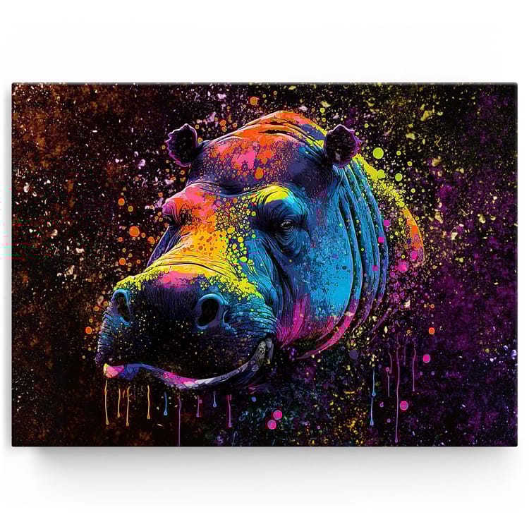 Artmazing Leinwandbild Happy Hippo