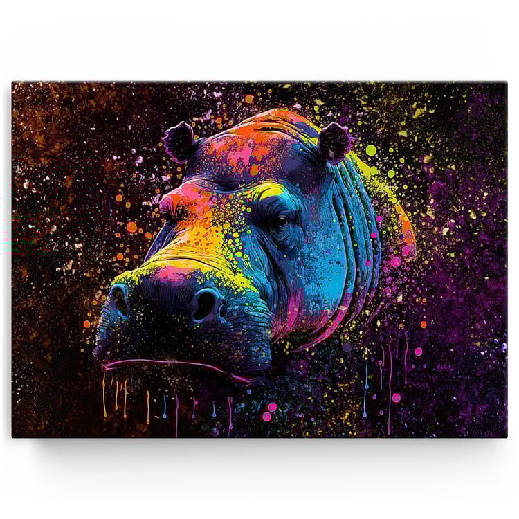 Artmazing Leinwandbild Sad Hippo