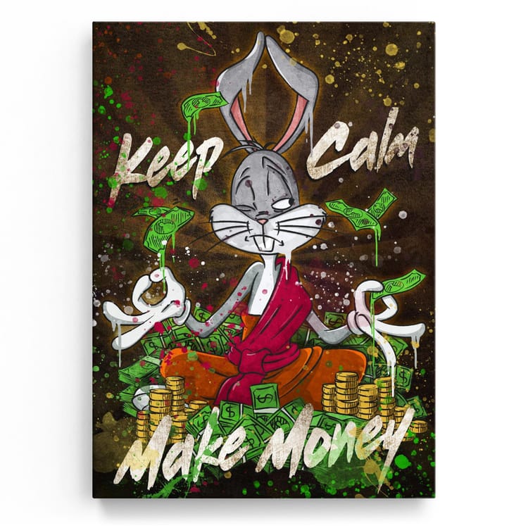 Artmazing Leinwandbild Keep Calm Make Money