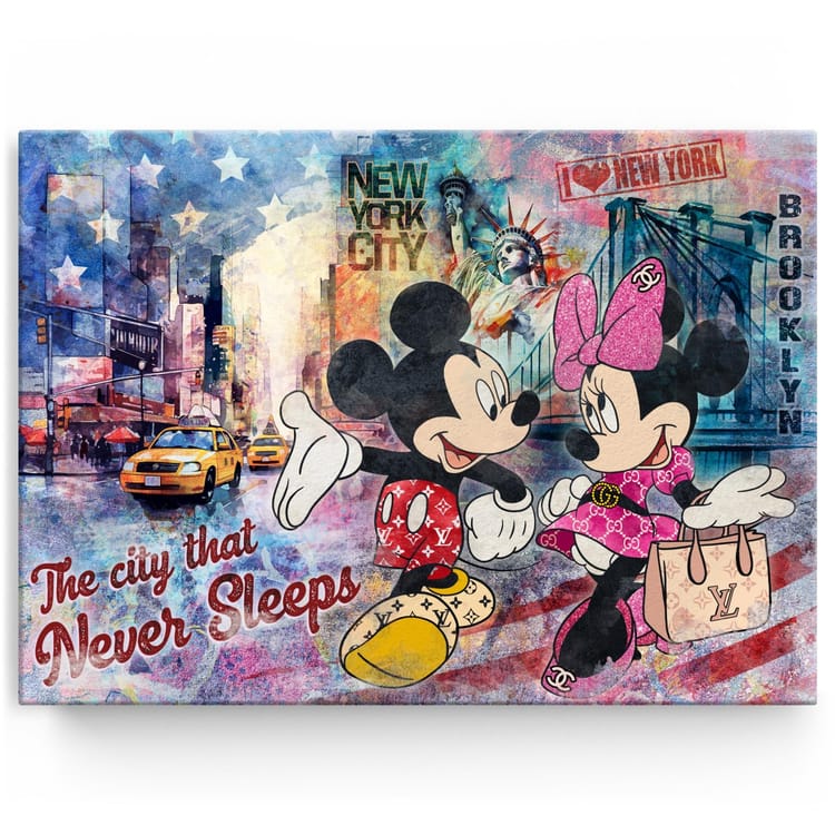 Artmazing Leinwandbild Mickey never Sleeps