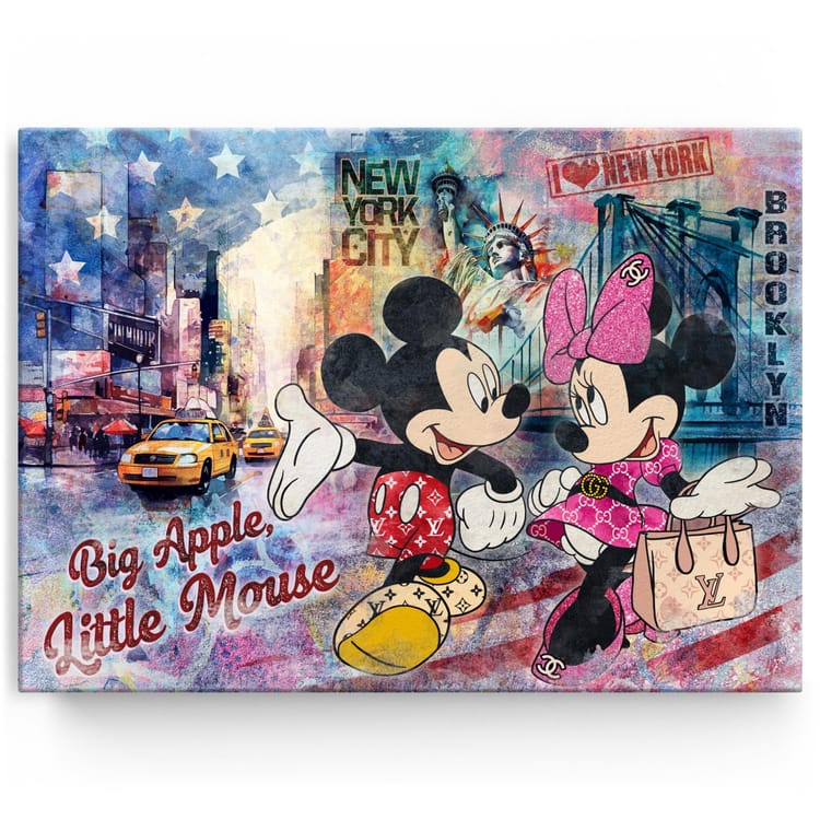 Artmazing Leinwandbild Big Apple, Little Mouse
