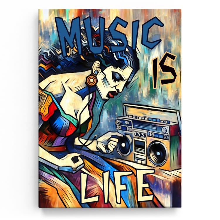Artmazing Leinwandbild Music Is Life