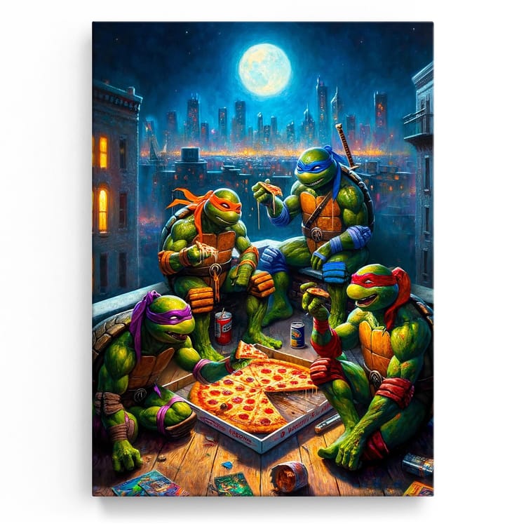 Artmazing Leinwandbild Teenage Mutant Pizza Party
