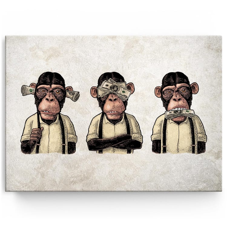 Artmazing Leinwandbild Mo Money, Mo Monkeys