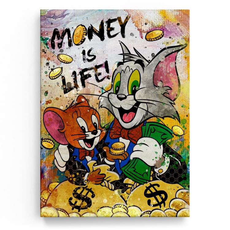 Artmazing Leinwandbild Money Is Life