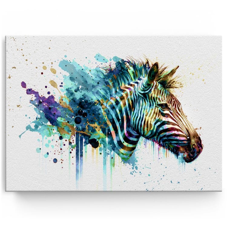 Artmazing Leinwandbild Zebra im Farbsturm