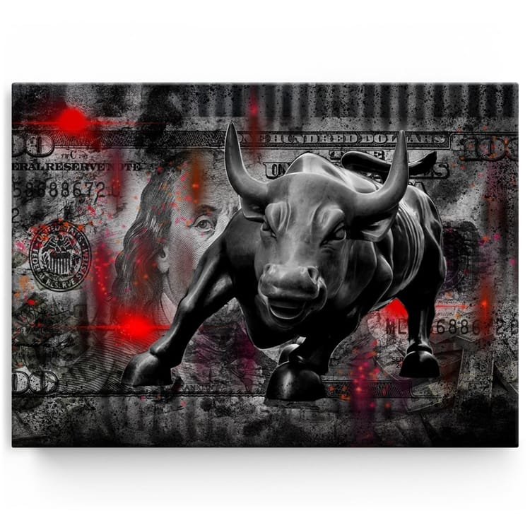 Artmazing Leinwandbild 100 Dollar Bull