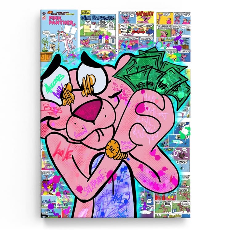 Artmazing Leinwandbild Pink and Green